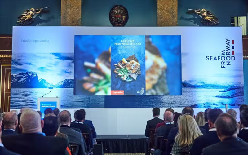 A view of the stage at the Norway-U.K. Seafood Summit