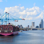 Shipping containers in Mobile, Alabama, U.S.A.
