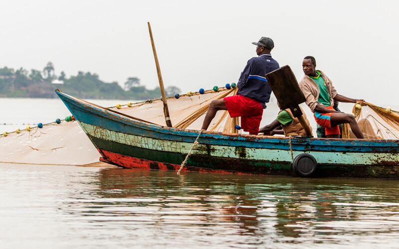 Kenyan fishers on Lake Victoria