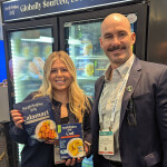 Pacific Seafood Marketing Brand Manager Kady Freeze and Vice President of Resource Sales and Processing Ashton Meier showing off the company's new branding