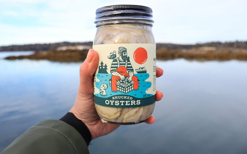 Nor'Easter Oyster Company sells raw shucked Maine oysters by the jar, along with other value-added oyster products