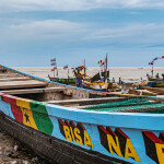 Ghanaian boats in the southern fishing village of Shama