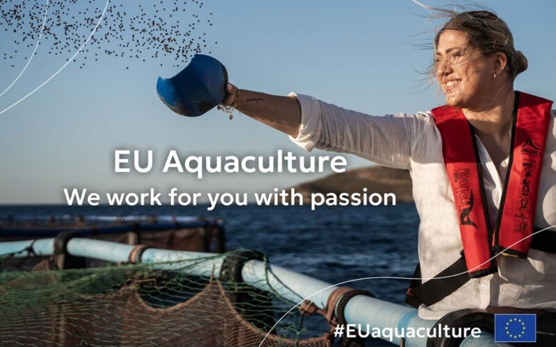 A promotional image for the E.U.'s new aquaculture campaign