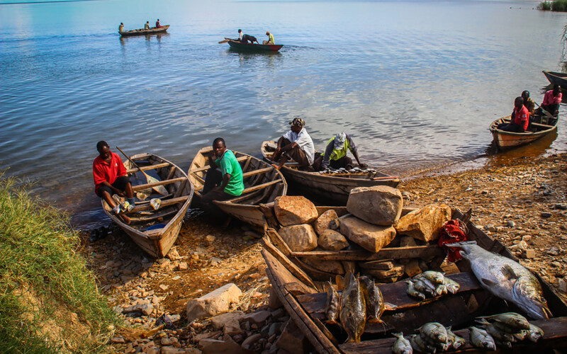 Zambian fishers on Lake Tanganyika