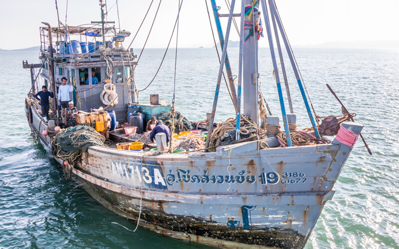A fishing boat off the coast of Koh Phayam, Thailand
