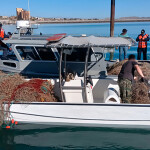 A Mexican law enforcement vessel loaded with seized gillnets
