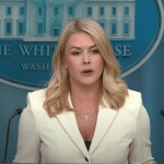 White House Press Secretary Karoline Leavitt at a press conference