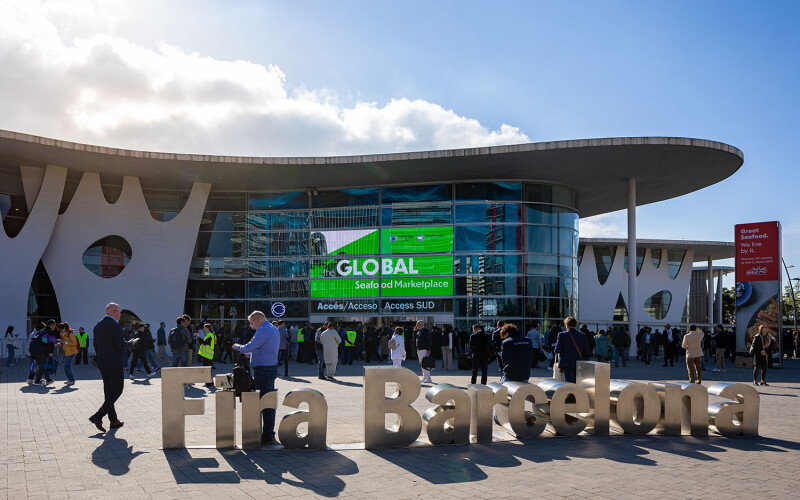 The exterior of the Fira Barcelona during Seafood Expo Global/Seafood Processing Global