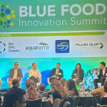 Panelists on stage at the Blue Food Innovation Summit