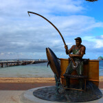 A statue of a tuna fisher in Port Lincoln, Australia