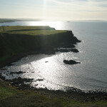 An aerial shot of the Irish coastline