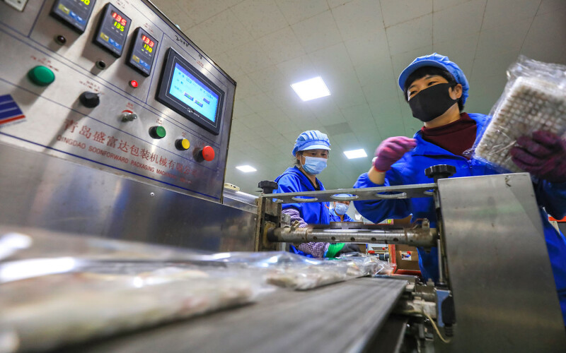 A Chinese seafood procesing facility