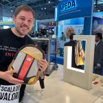 Carlos Jiménez displayed prototypes of items made with Salmon Planet's marine leather at SEG 2025