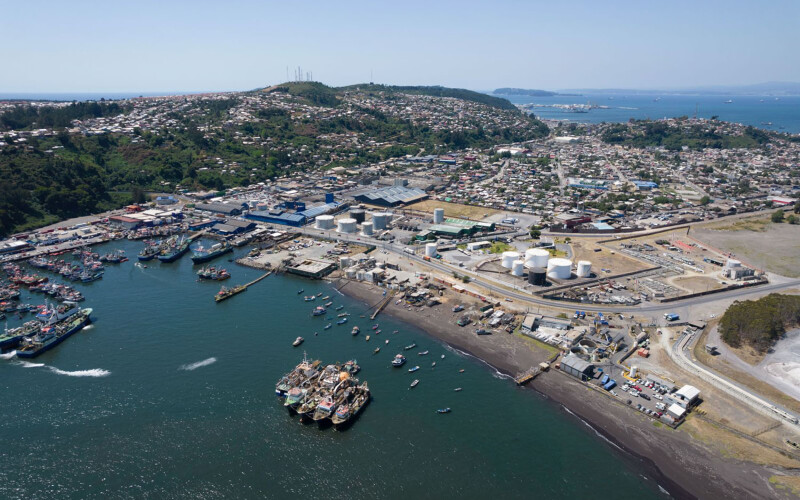 An aerial view of Landes' operations in Chile