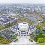 An aerial shot of Shanghai Ocean University