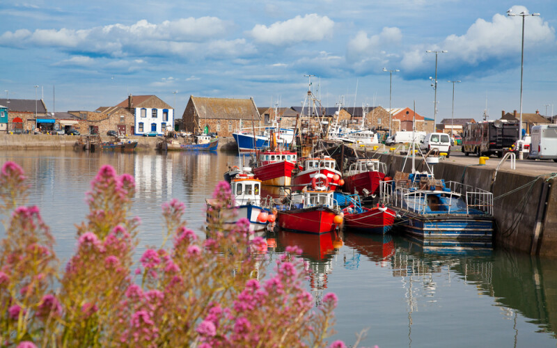 Fishing boats off the coast of Howth in County Dublin, Ireland