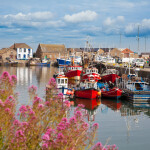 Fishing boats off the coast of Howth in County Dublin, Ireland