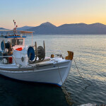 A small-scale Greek fishing boat in the Aegean Sea
