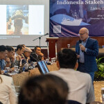 STF Executive Director Martin Thurley speaks to a crowd during the STF summit
