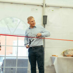 Mowi CEO Ivan Vindheim opened a new post-smolt facility at the company's farm in Haukå