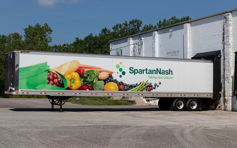 A SpartanNash delivery truck