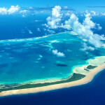 An aerial shot of the Marshall Islands