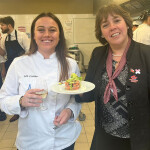 Chilean Salmon Council Executive President Loreto Seguel (right) met with aspiring French chefs to discuss getting more coho salmon onto their menus