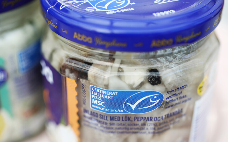 MSC labelling on a seafood product jar