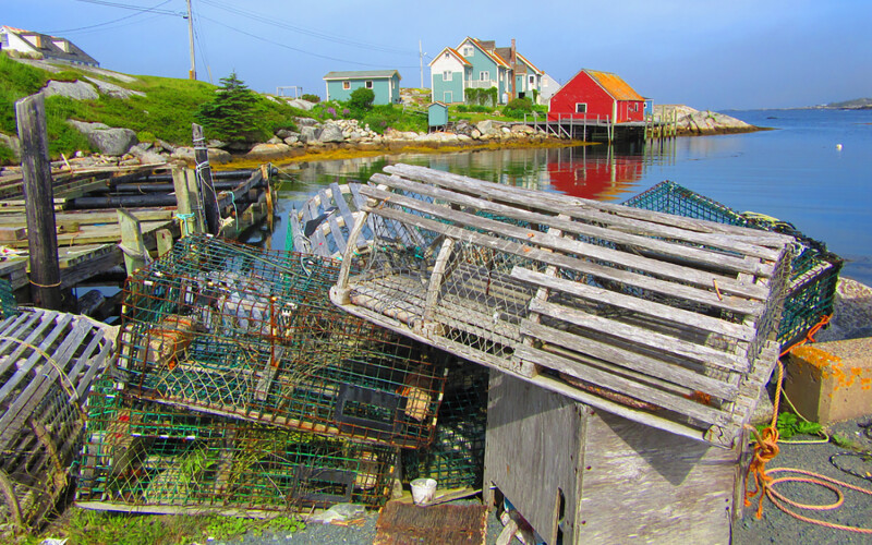 Lobster traps in the Canadian province of Nova Scotia