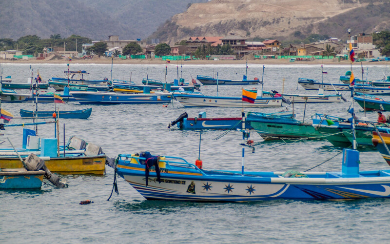 Fishing boats in Puerto Lopez, Ecuador