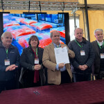 Salmon Council Executive Director Loreto Seguel (middle left) meeting with agricultural representatives