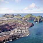 Aerial view of Laxey's Westman Islands salmon farm