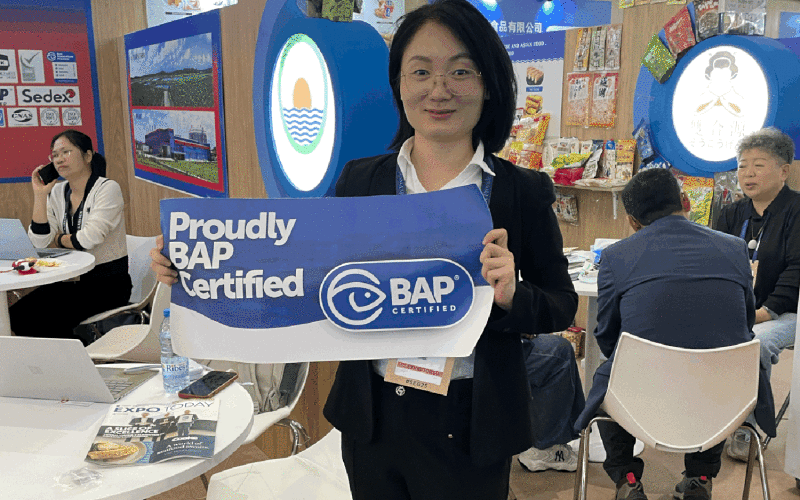 A Chinese seafood company showcasing its BAP certification