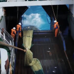 The deck of a Norebo fishing vessel