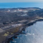 An aerial photo of the progress Samherji has made on its land-based salmon farm in Reykjanes