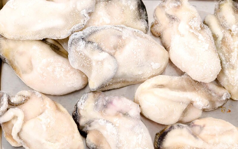 Frozen oysters