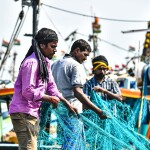 Indian fishermen off the coast of Chennai