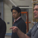 Dr. Robert Leaf, Masters student Calvin Chee, and Dr. Kevin Dillon in a lab