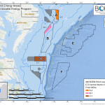 A graphic showing Bureau of Ocean Energy Management's designated wind energy areas