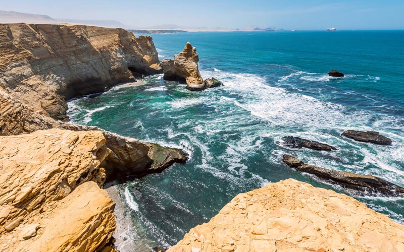 Cliffside at the Paracas National Reserve in Peru