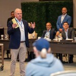 Fortune Fish & Gourmet CEO Sean O’Scannlain speaking at the 2025 NBA Summer League in Las Vegas, Nevada, U.S.A.