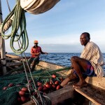 Tanzanian fishermen off the coast of the nation's capital Dar es Salaam