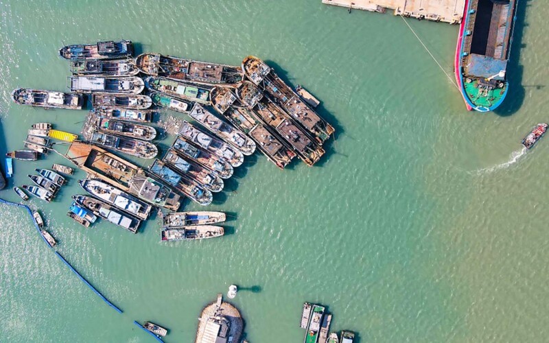 Fishing boats off Zhangzhou, China