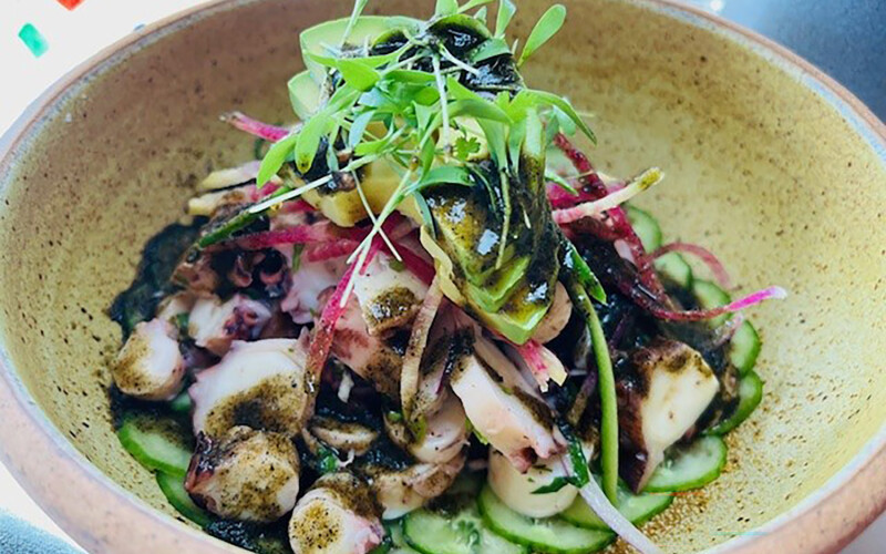 The Conrad Orlando at Evermore's Agauchile De Pulpo Negro dish at Ceiba