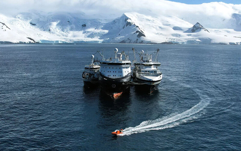 Three Aker QRILL fishing vessels
