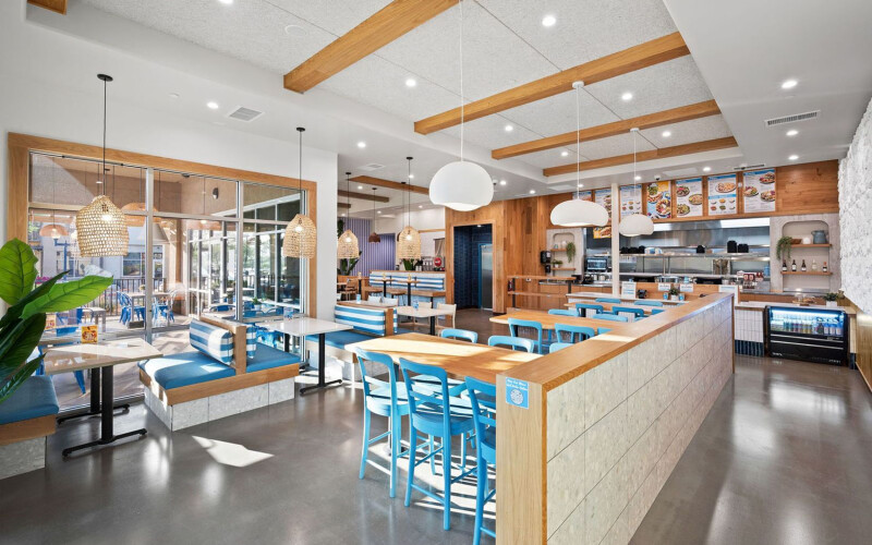 The interior of a Luna Grill Mediterranean Kitchen