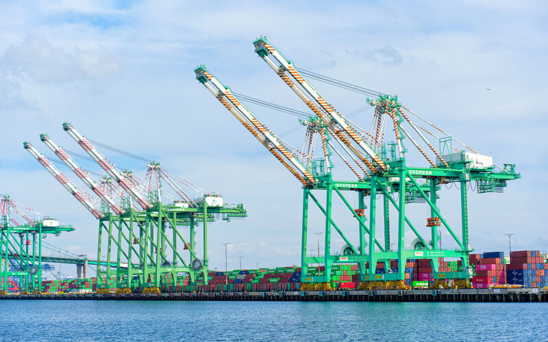 Cranes at the Port of Los Angeles