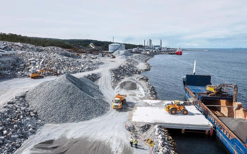 An aerial view of the earthworks at Salfjord