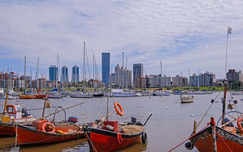 Fishing boats off of Montevideo, Uruguay