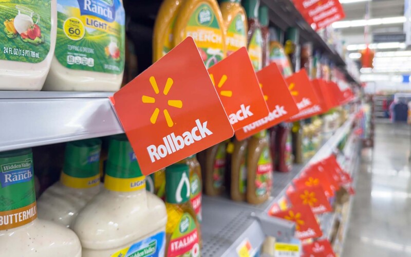 Signs for a Walmart sale